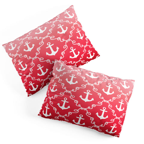 Jacqueline Maldonado Nautical Knots Ombre Red Pillow Shams
