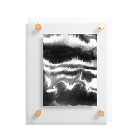 Jacqueline Maldonado Ombre Waves Black and White Floating Acrylic Print