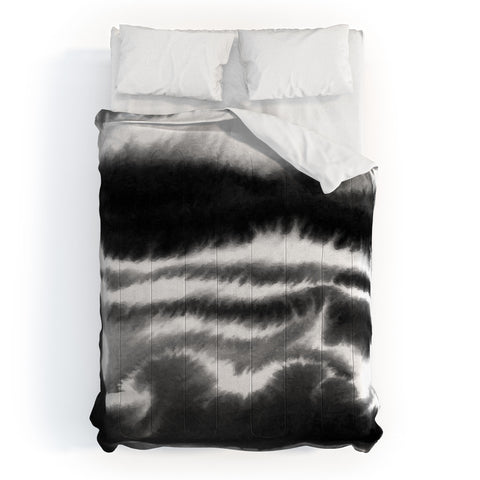Jacqueline Maldonado Ombre Waves Black and White Comforter