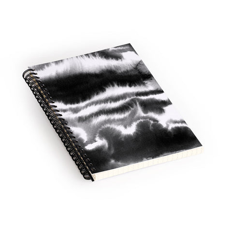 Jacqueline Maldonado Ombre Waves Black and White Spiral Notebook