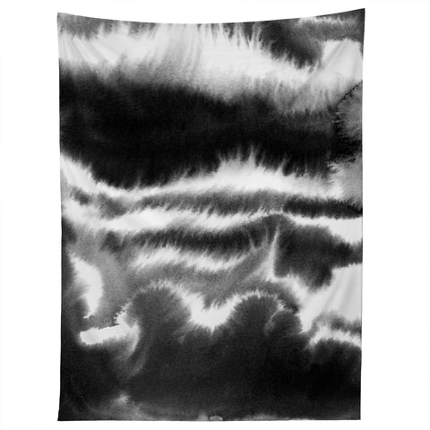 Jacqueline Maldonado Ombre Waves Black and White Tapestry
