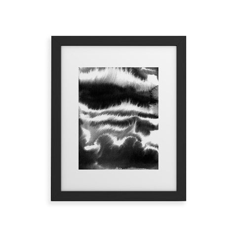 Jacqueline Maldonado Ombre Waves Black and White Framed Art Print