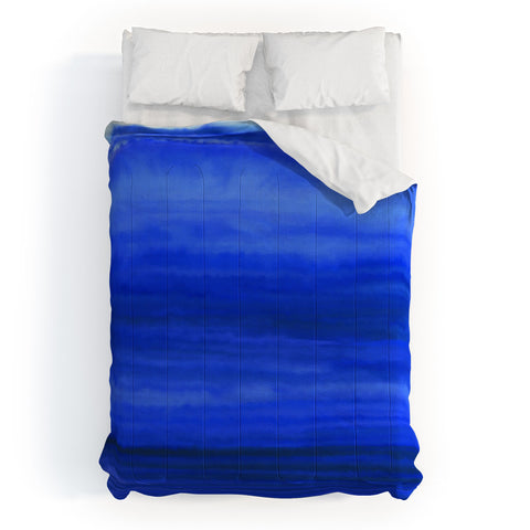 Jacqueline Maldonado Ombre Waves Blue Ocean Comforter