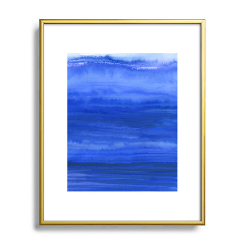 Jacqueline Maldonado Ombre Waves Blue Ocean Metal Framed Art Print