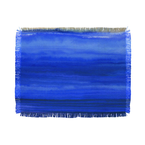 Jacqueline Maldonado Ombre Waves Blue Ocean Throw Blanket