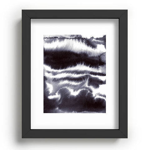 Jacqueline Maldonado Ombre Waves Cool Black Recessed Framing Rectangle
