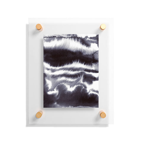 Jacqueline Maldonado Ombre Waves Cool Black Floating Acrylic Print