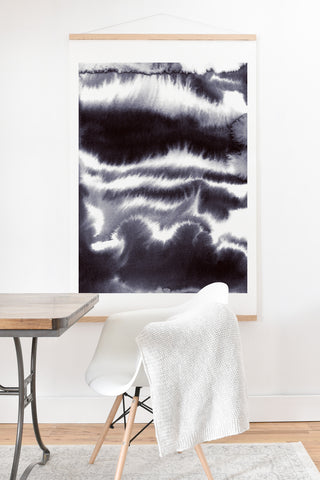 Jacqueline Maldonado Ombre Waves Cool Black Art Print And Hanger