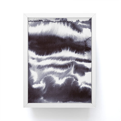 Jacqueline Maldonado Ombre Waves Cool Black Framed Mini Art Print