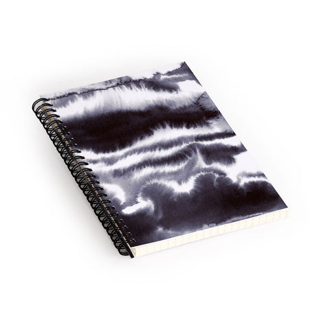 Jacqueline Maldonado Ombre Waves Cool Black Spiral Notebook