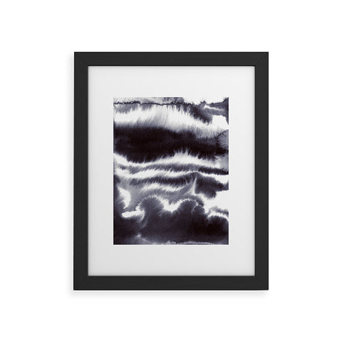 Jacqueline Maldonado Ombre Waves Cool Black Framed Art Print