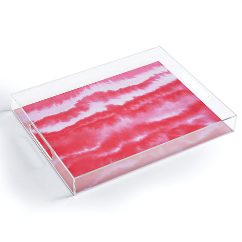 Jacqueline Maldonado Ombre Waves Coral Acrylic Tray