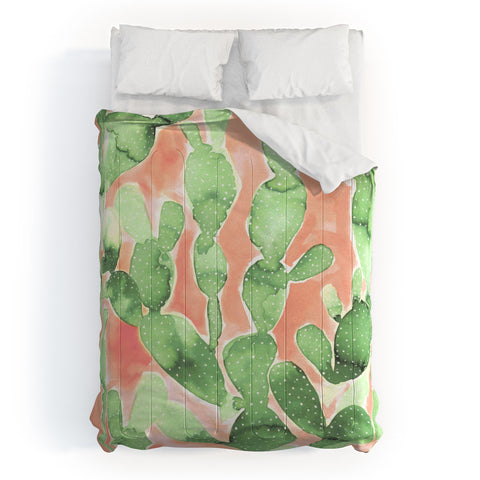 Jacqueline Maldonado Paddle Cactus Pale Green Comforter