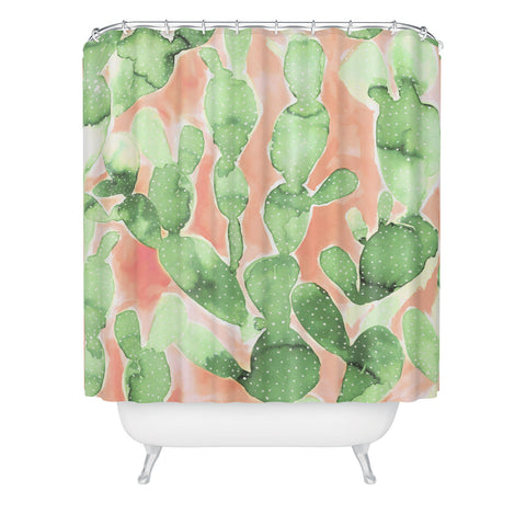 Jacqueline Maldonado Paddle Cactus Pale Green Shower Curtain
