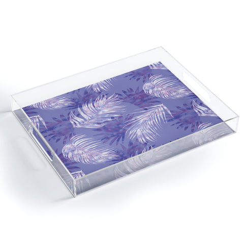 Jacqueline Maldonado Palms Overlay Purple Acrylic Tray