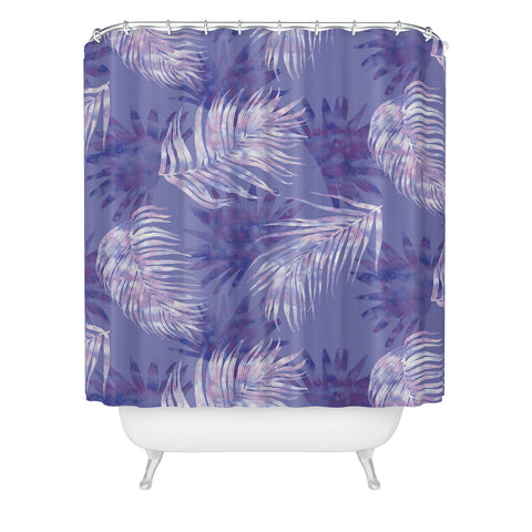 Jacqueline Maldonado Palms Overlay Purple Shower Curtain