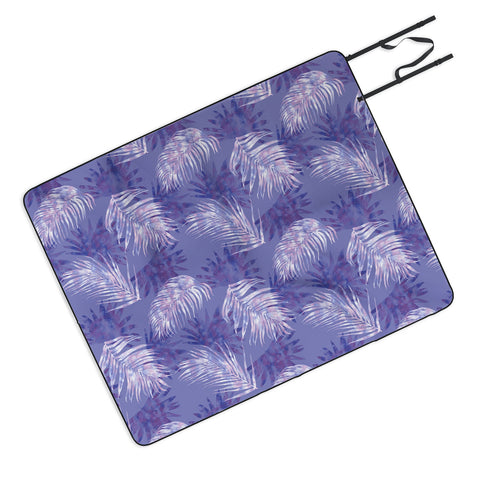 Jacqueline Maldonado Palms Overlay Purple Picnic Blanket