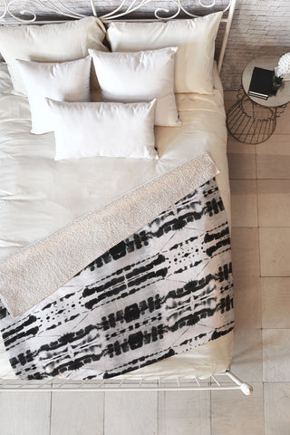 Jacqueline Maldonado Paradigm Black and White Fleece Throw Blanket