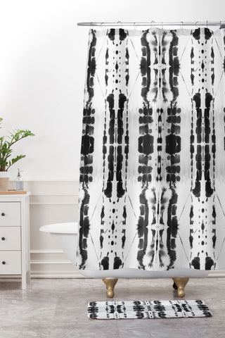 Jacqueline Maldonado Paradigm Black and White Shower Curtain And Mat