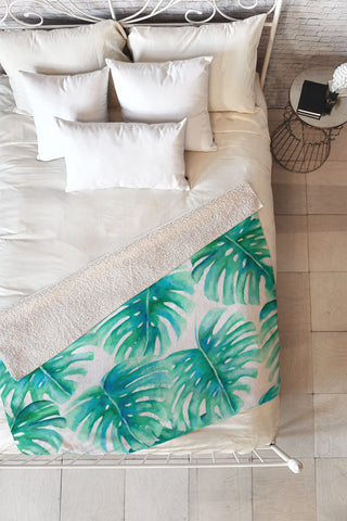 Jacqueline Maldonado Paradise Palms Fleece Throw Blanket
