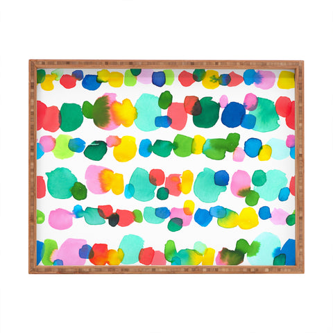 Jacqueline Maldonado Paradise Watercolor Dots Rectangular Tray