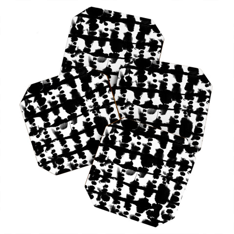 Jacqueline Maldonado Parallel Black and White Coaster Set