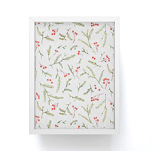 Jacqueline Maldonado Pine and Berries Cool Grey Framed Mini Art Print