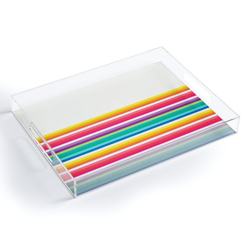 Jacqueline Maldonado Rainbow Stripe Acrylic Tray