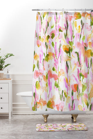 Jacqueline Maldonado Resolve Pink Green Shower Curtain And Mat
