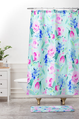 Jacqueline Maldonado Scattered Lovers Mint Shower Curtain And Mat