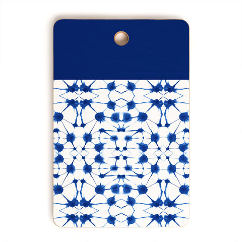 Jacqueline Maldonado Shibori Colorblock Blue Cutting Board Rectangle