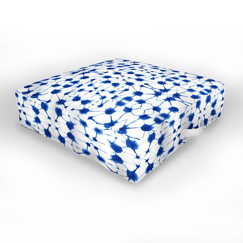 Jacqueline Maldonado Shibori Colorblock Blue Outdoor Floor Cushion