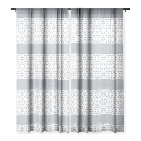 Jacqueline Maldonado Shibori Colorblock Grey Sheer Window Curtain