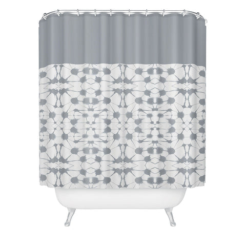 Jacqueline Maldonado Shibori Colorblock Grey Shower Curtain