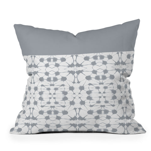Jacqueline Maldonado Shibori Colorblock Grey Throw Pillow