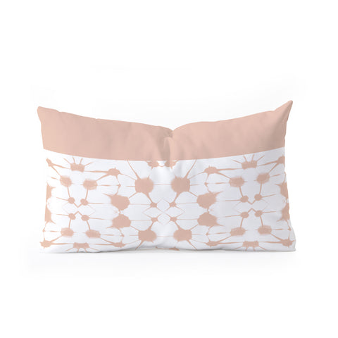 Jacqueline Maldonado Shibori Colorblock Nude Pink Oblong Throw Pillow