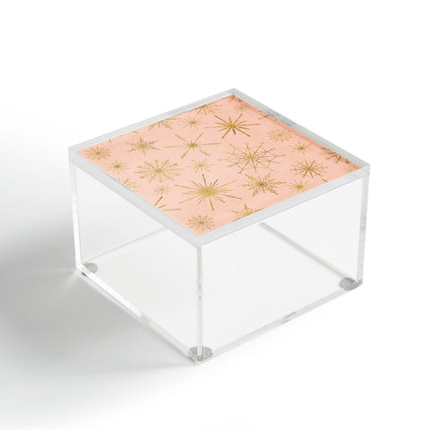 Jacqueline Maldonado Snowflakes Gold Peach Acrylic Box