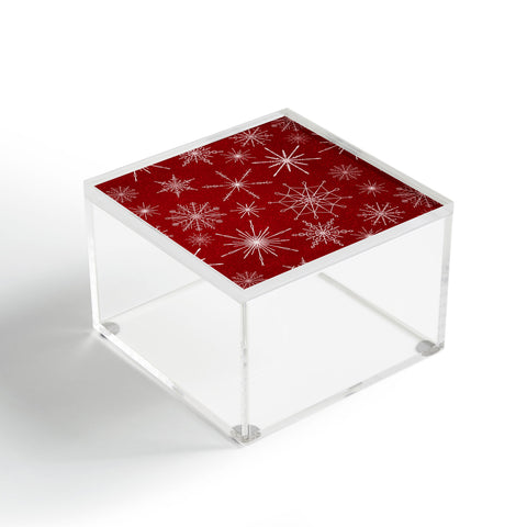 Jacqueline Maldonado Snowflakes Red Acrylic Box