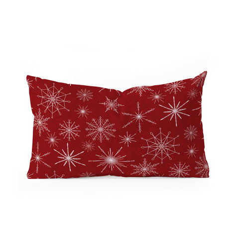 Jacqueline Maldonado Snowflakes Red Oblong Throw Pillow
