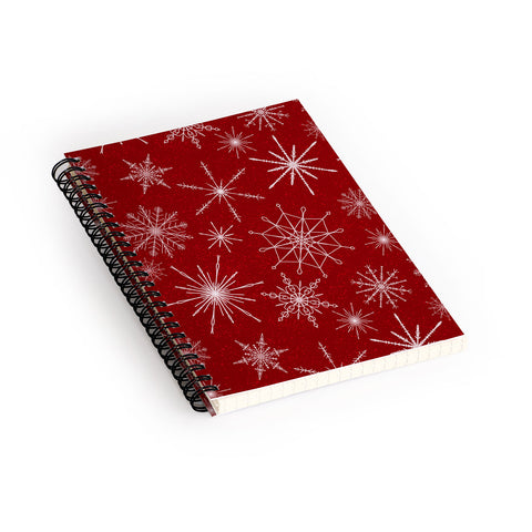 Jacqueline Maldonado Snowflakes Red Spiral Notebook