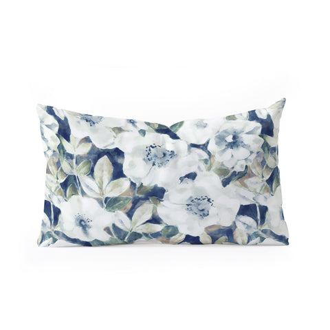 Jacqueline Maldonado Textural Botanical Watercolor Oblong Throw Pillow