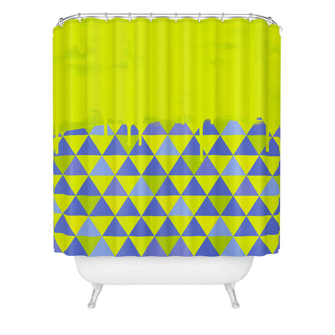 Jacqueline Maldonado Triangle Dip Lime Shower Curtain