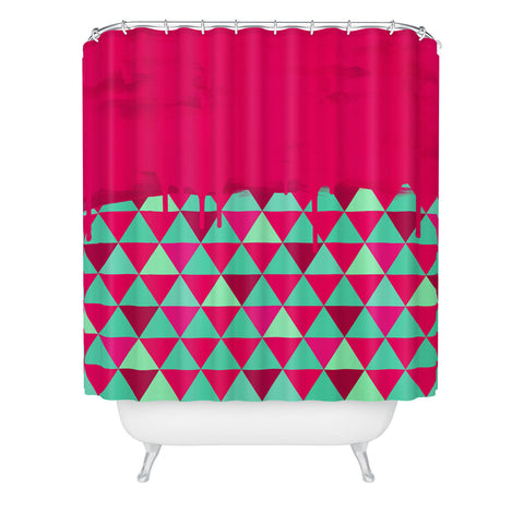 Jacqueline Maldonado Triangle Dip Pink Shower Curtain