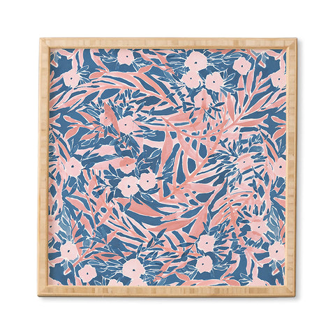 Jacqueline Maldonado Tropical Daydream Coral Blue Framed Wall Art