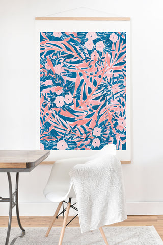 Jacqueline Maldonado Tropical Daydream Coral Blue Art Print And Hanger