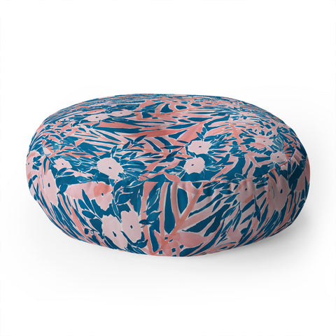 Jacqueline Maldonado Tropical Daydream Coral Blue Floor Pillow Round