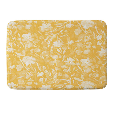 Jacqueline Maldonado Upside Floral Golden Yellow Memory Foam Bath Mat