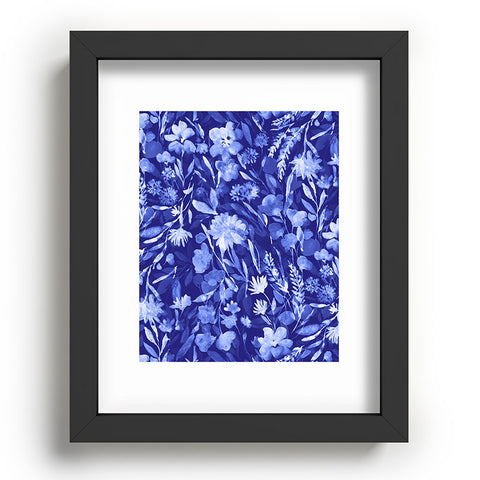 Jacqueline Maldonado Upside Floral Navy Blue Recessed Framing Rectangle