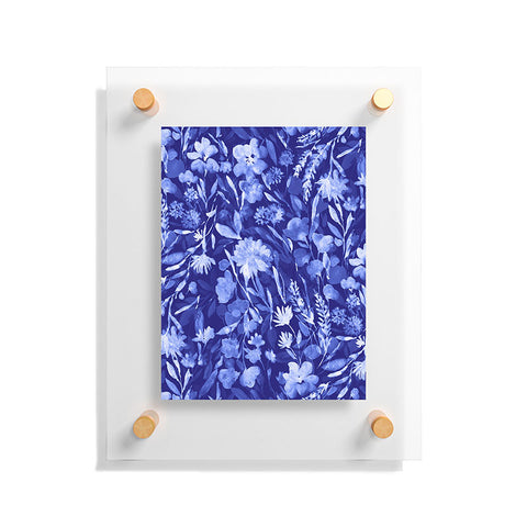 Jacqueline Maldonado Upside Floral Navy Blue Floating Acrylic Print
