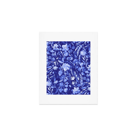 Jacqueline Maldonado Upside Floral Navy Blue Art Print